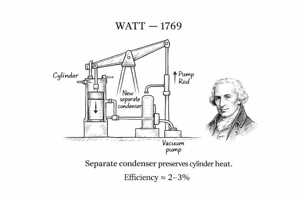 Watt engine illustration